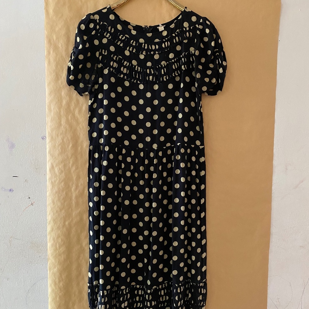 Black and white polkadot dress